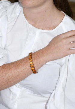 Bracelet Retro Ligne Citrines Sur Or Rose - Castafiore