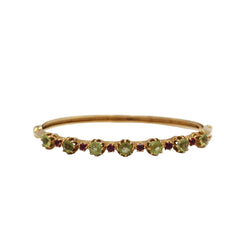 Bracelet RIGIDE en or jaune péridots et rubis - Castafiore