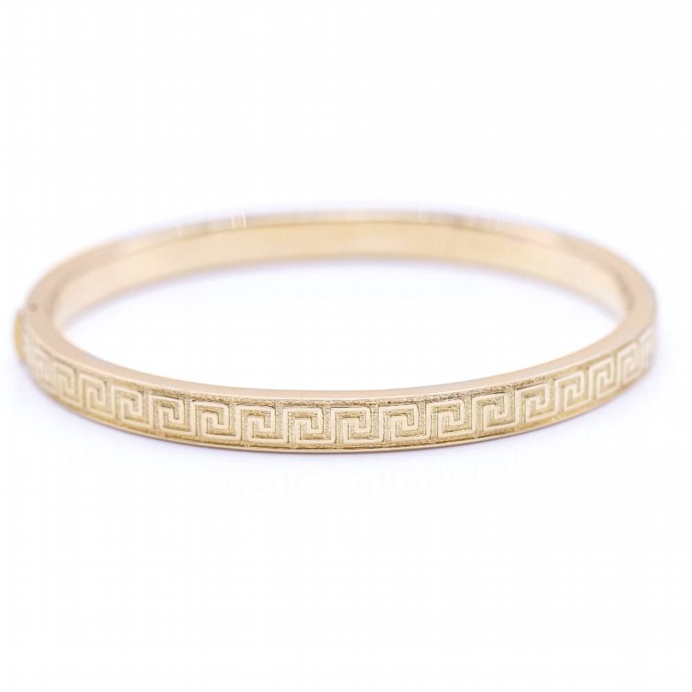 Bracelet rigide en or jaune style grec - Castafiore