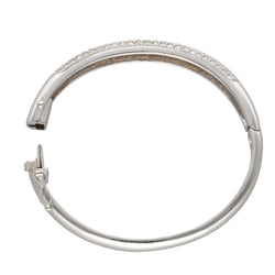 Bracelet rigide ouvrant en or gris 18 Cts serti de 5,0 Cts de diamants G - VS. - Castafiore