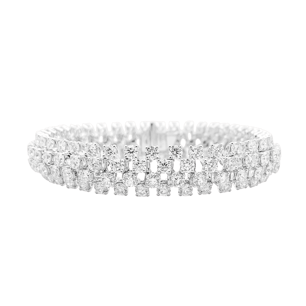 Bracelet Boucheron, "Angélique" rivière de diamonds, white gold.