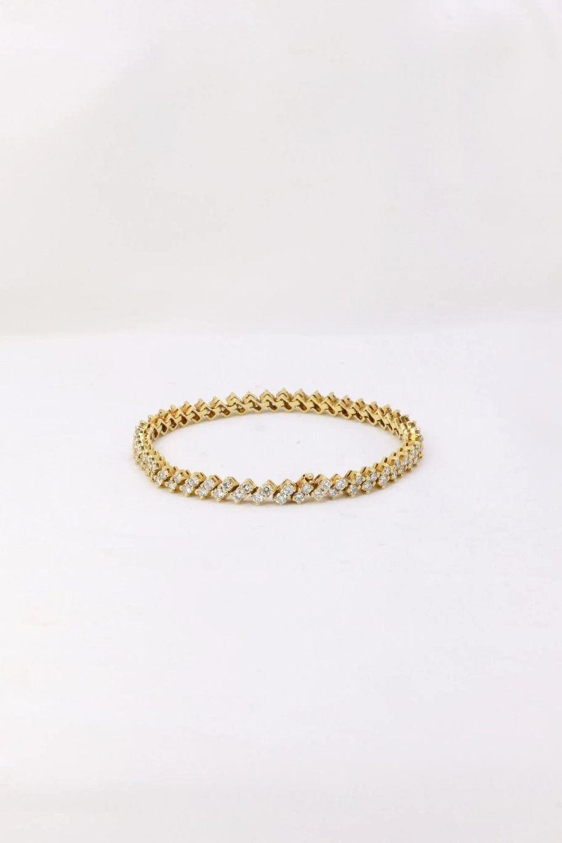 Bracelet rivière de diamants or jaune 4,8 carats - Castafiore