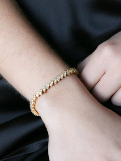 Bracelet rivière de diamants or jaune 4,8 carats - Castafiore