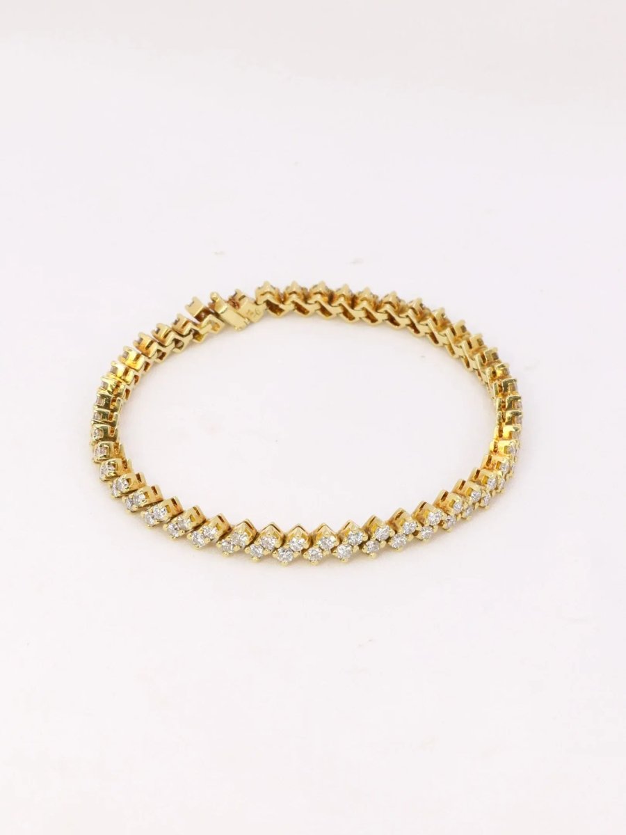 Bracelet rivière de diamants or jaune 4,8 carats - Castafiore