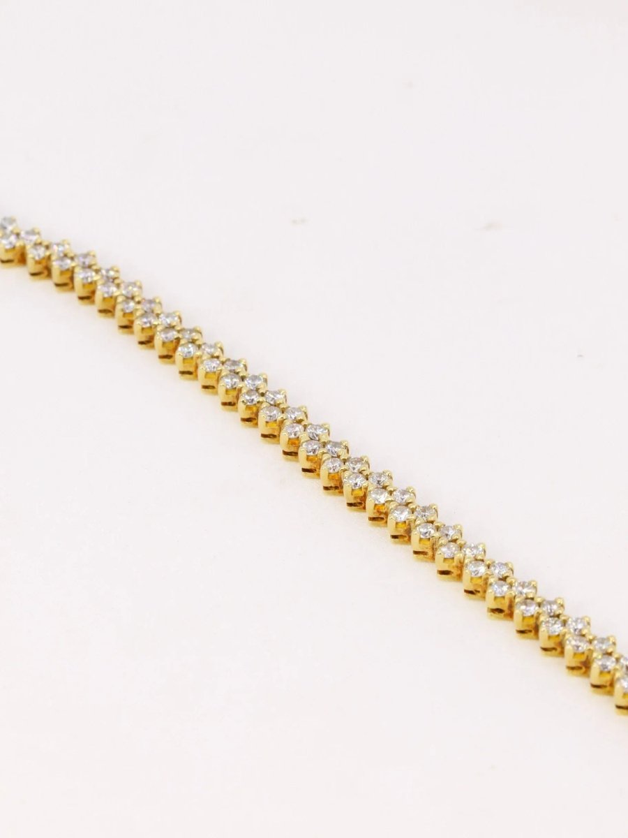 Bracelet rivière de diamants or jaune 4,8 carats - Castafiore