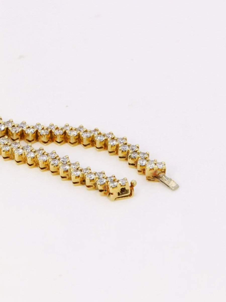 Bracelet rivière de diamants or jaune 4,8 carats - Castafiore