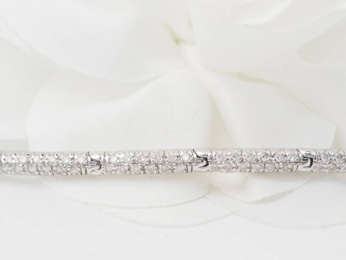 Bracelet rivière en or blanc et diamants 1.10cts - Castafiore