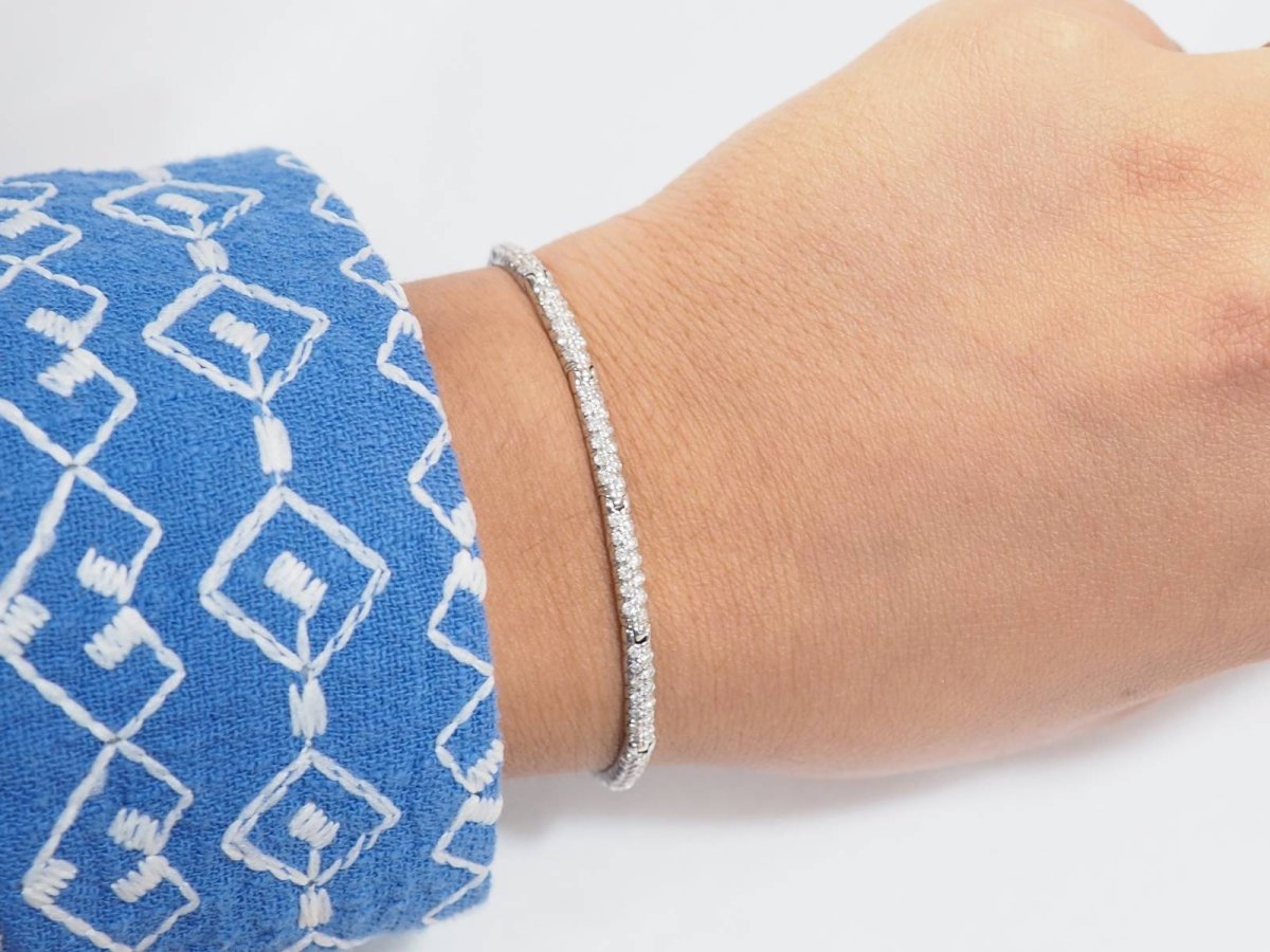 Bracelet rivière en or blanc et diamants 1.10cts - Castafiore