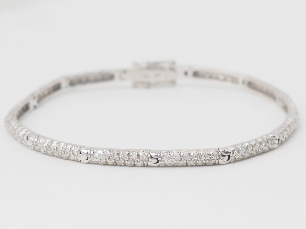 Bracelet rivière en or blanc et diamants 1.10cts - Castafiore