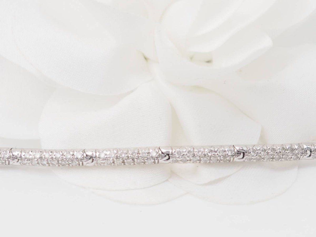 Bracelet rivière en or blanc et diamants 1.10cts - Castafiore