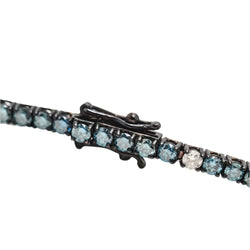 Bracelet Riviere en or blanc et diamants bleus et blancs - Castafiore