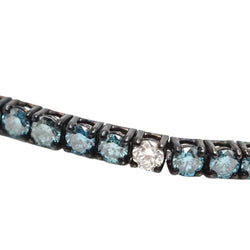 Bracelet Riviere en or blanc et diamants bleus et blancs - Castafiore