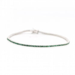 Bracelet Riviere en or blanc et émeraudes - Castafiore