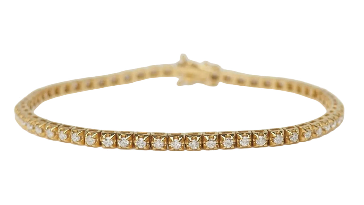 Bracelet rivière en or jaune et diamants 1,50ct - Castafiore