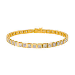 Bracelet Rivière en or jaune, or blanc et diamants - Castafiore