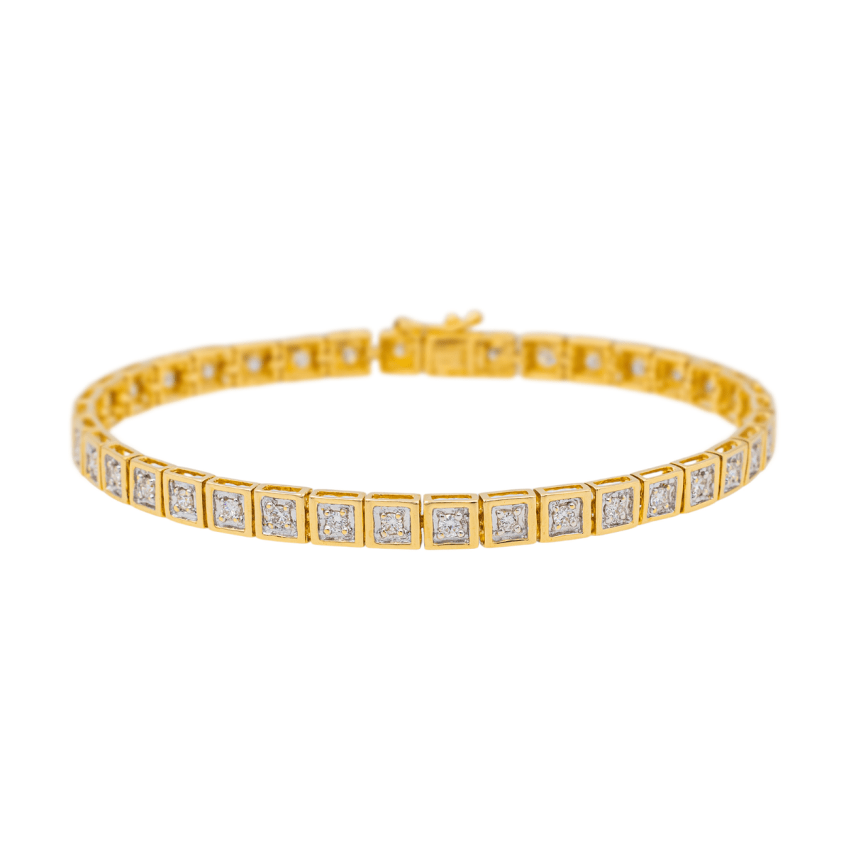 Bracelet Rivière en or jaune, or blanc et diamants - Castafiore