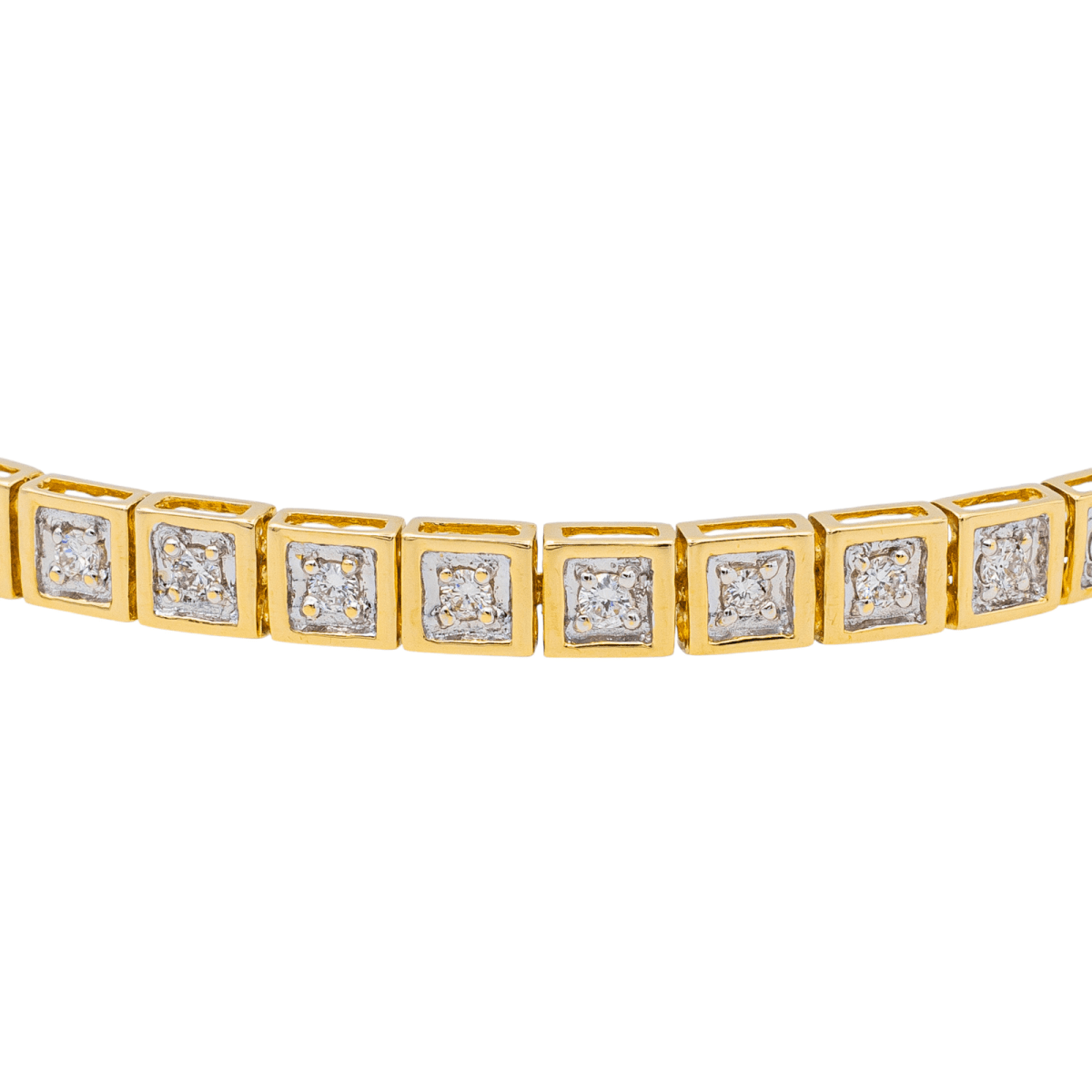 Bracelet Rivière en or jaune, or blanc et diamants - Castafiore