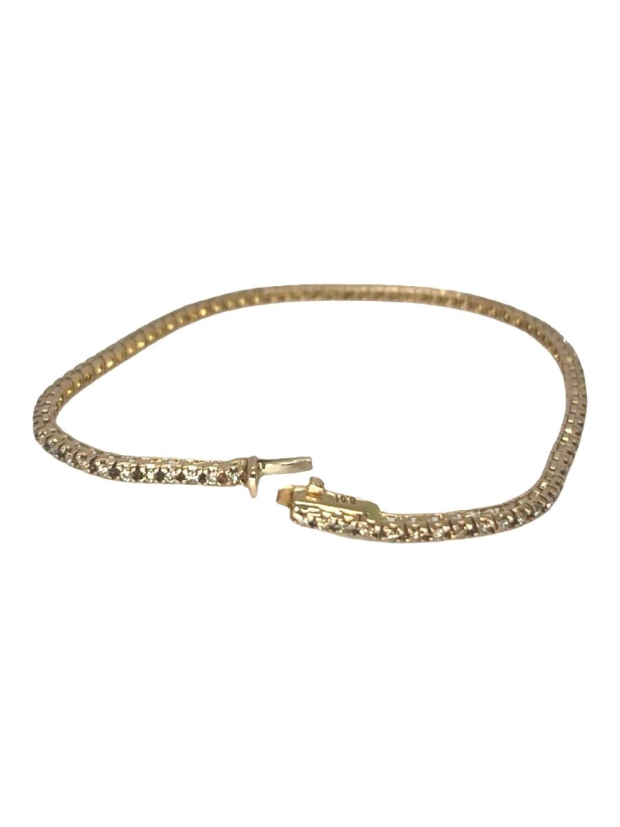 Bracelet rivière or rose et diamants 1 ct - Castafiore