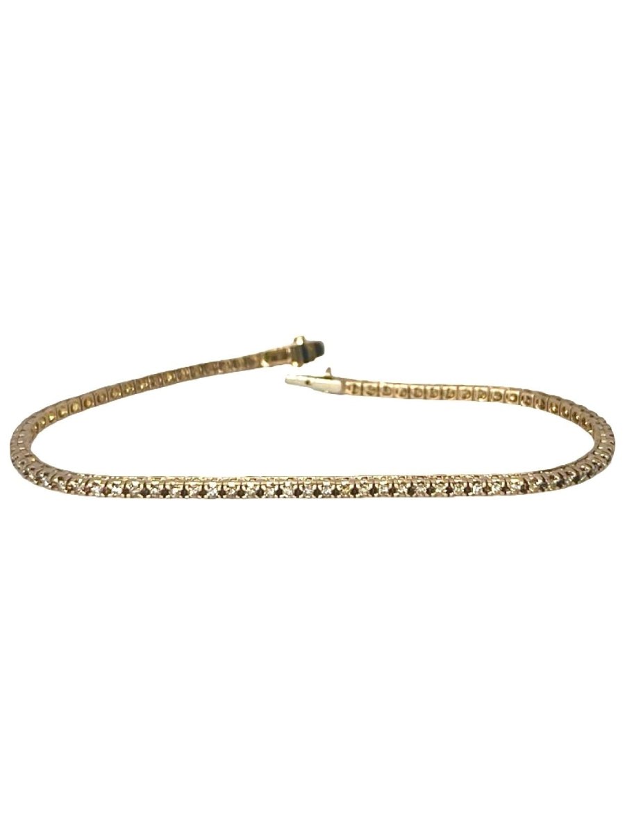 Bracelet rivière or rose et diamants 1 ct - Castafiore