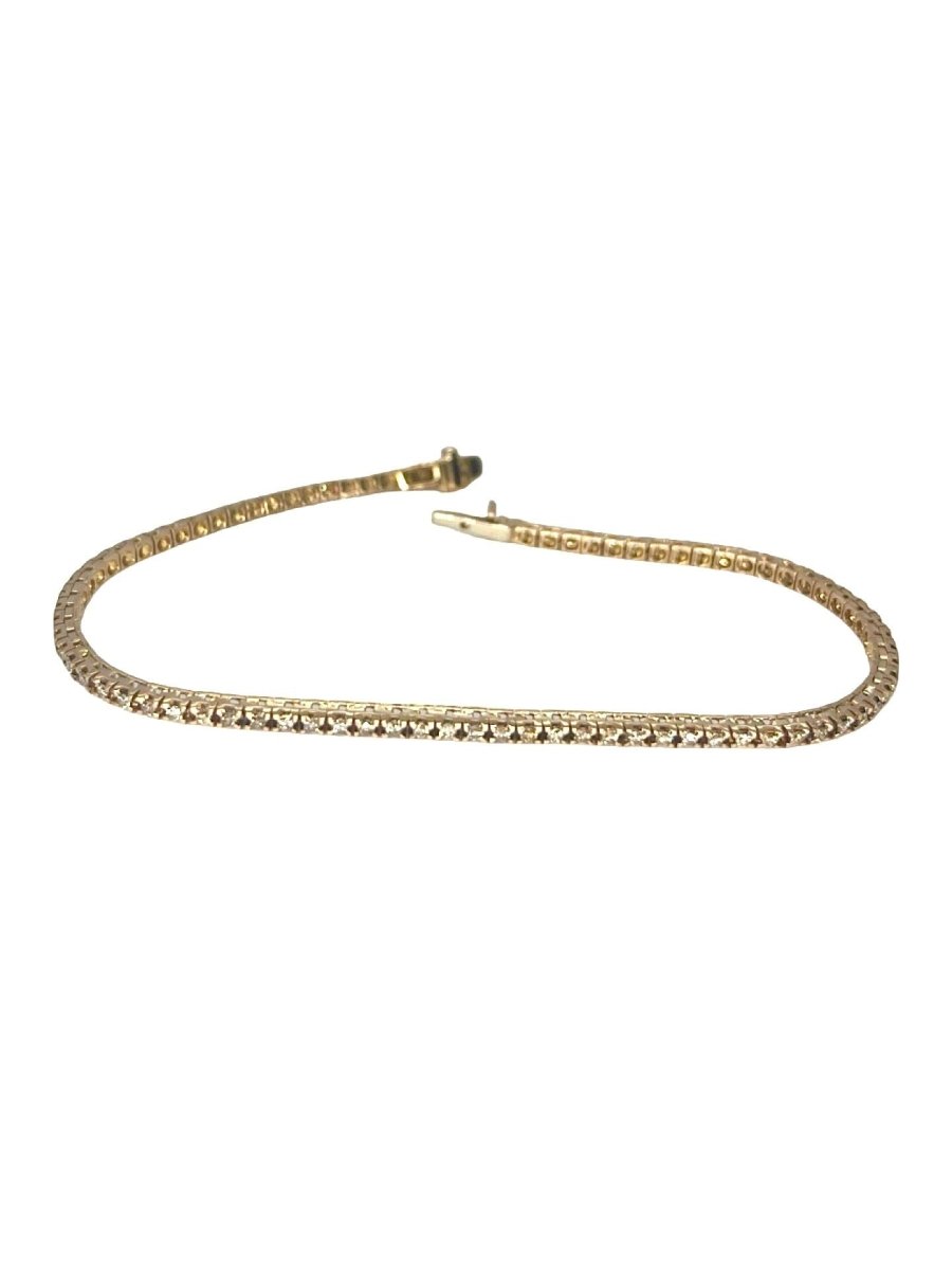 Bracelet rivière or rose et diamants 1 ct - Castafiore