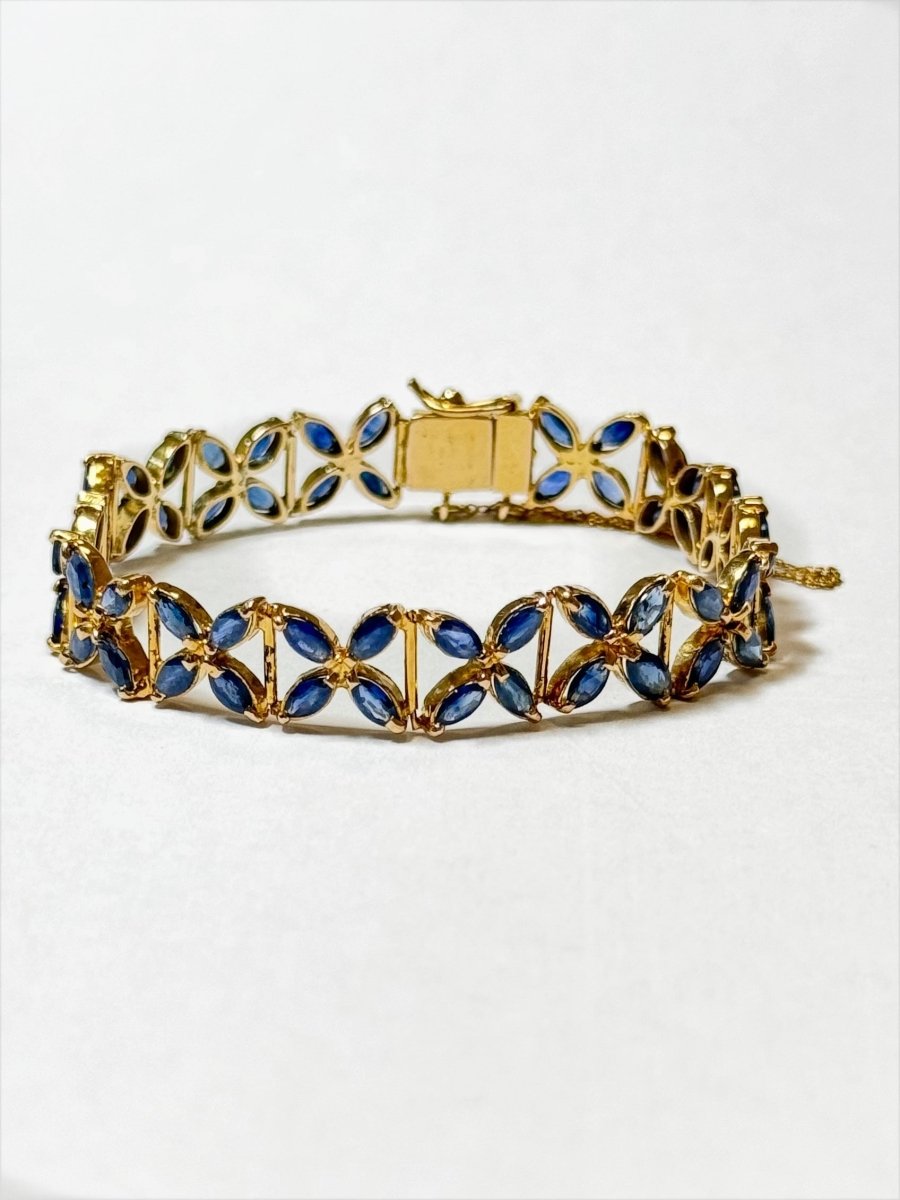 Bracelet rosaces en or jaune et saphir - Castafiore