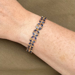 Bracelet rosaces en or jaune et saphir - Castafiore