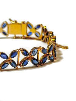 Bracelet rosaces en or jaune et saphir - Castafiore