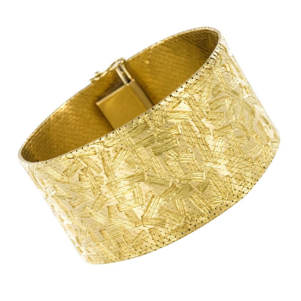 Bracelet ruban d'or à décor moderniste - Castafiore