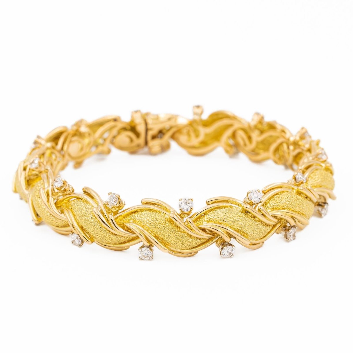 Bracelet Semi - Rigide Or jaune Diamant - Castafiore