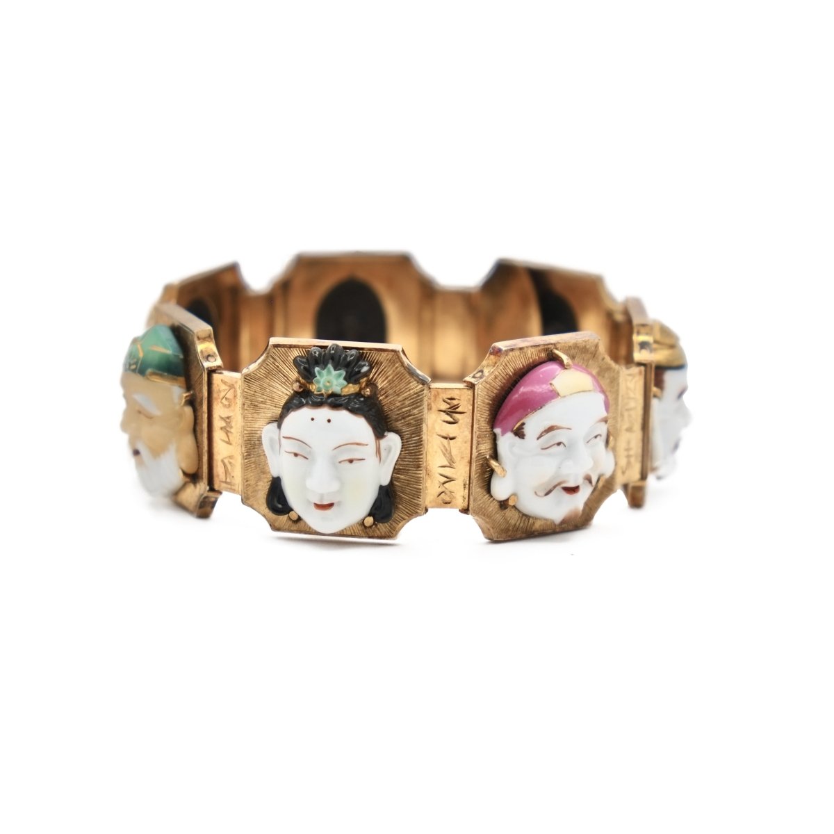 Bracelet "Sept visages" en or jaune - Castafiore