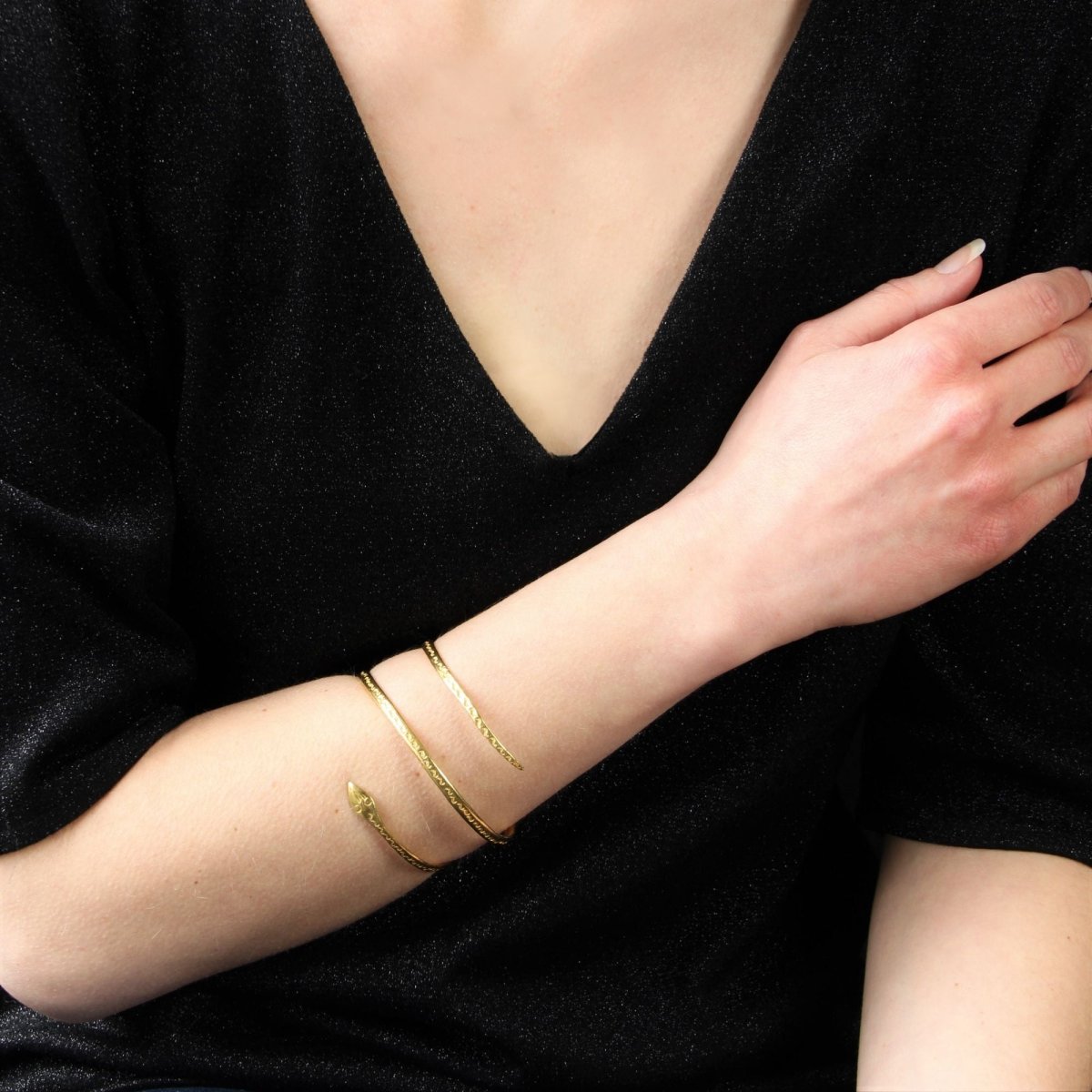 Bracelet serpent en or jaune - Castafiore