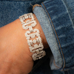 Bracelet Souple Art déco en or blanc et diamants - Castafiore