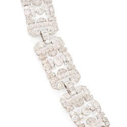 Bracelet Souple Art déco en or blanc et diamants - Castafiore