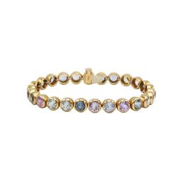 Bracelet Souple BUCHERER "Rivière" en or jaune et saphirs - Castafiore