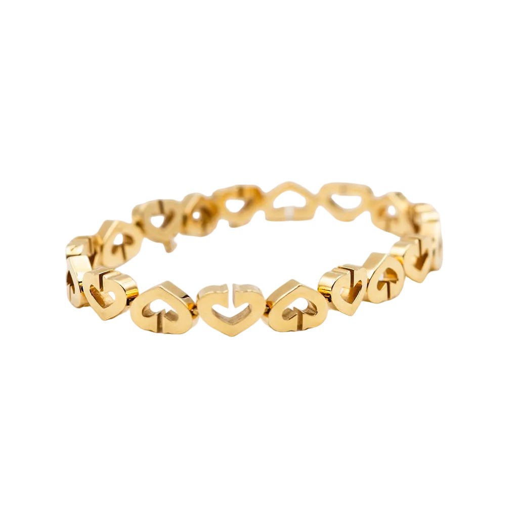 Bracelet Souple CARTIER "Coeurs et Symboles" en or jaune - Castafiore