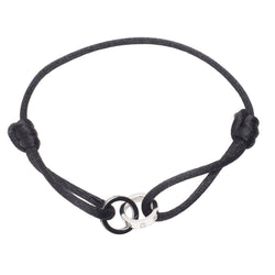 Bracelet Souple CARTIER "Love Cord" en or blanc, céramique et diamants - Castafiore