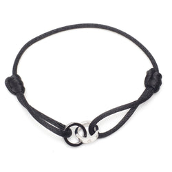 Bracelet Souple CARTIER "Love Cord" en or blanc, céramique et diamants - Castafiore