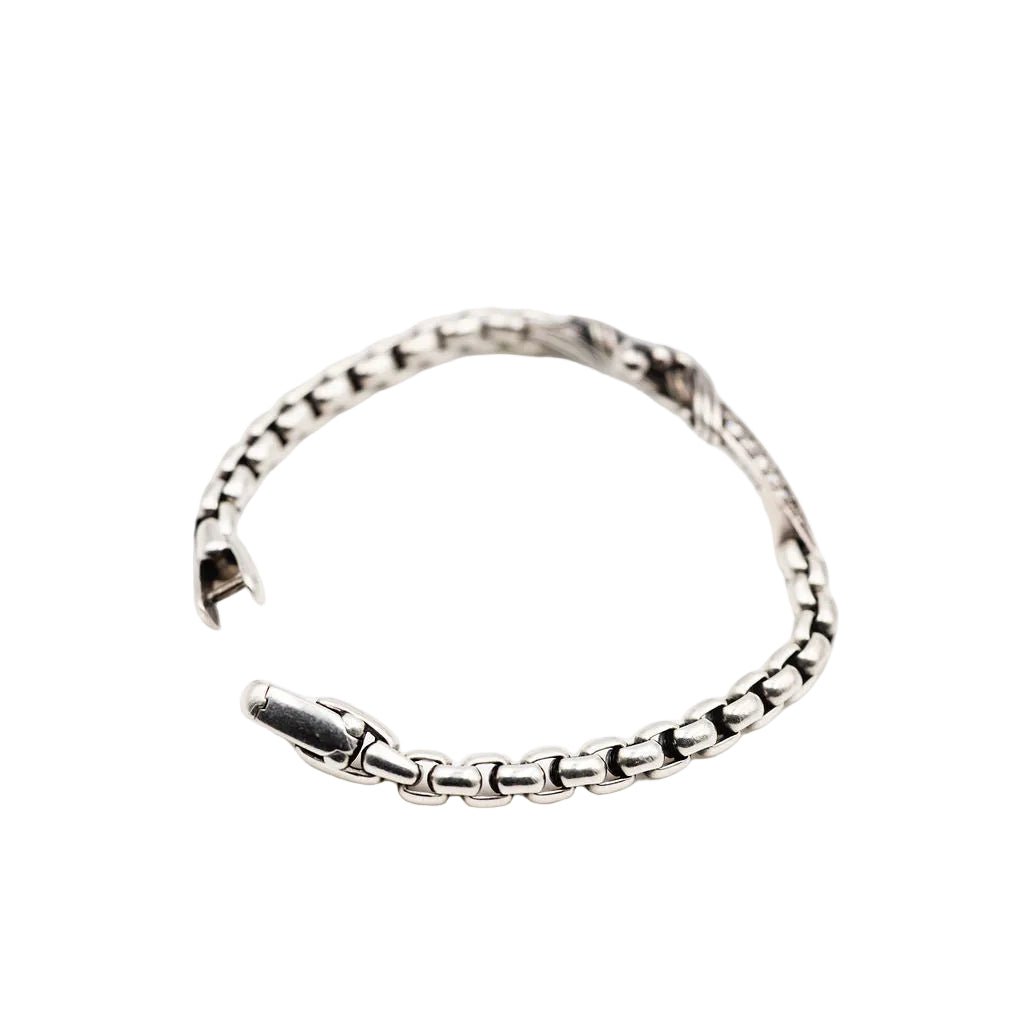 Bracelet Souple DAVID YURMAN "Waves Dagger" en argent et diamants - Castafiore