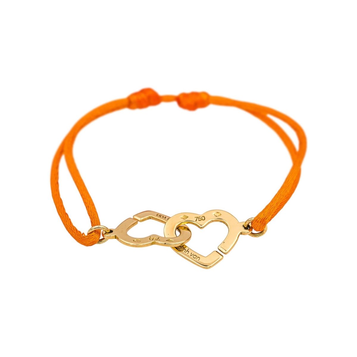 Dinh van Bracelet Cord Double Heart Yellow Gold