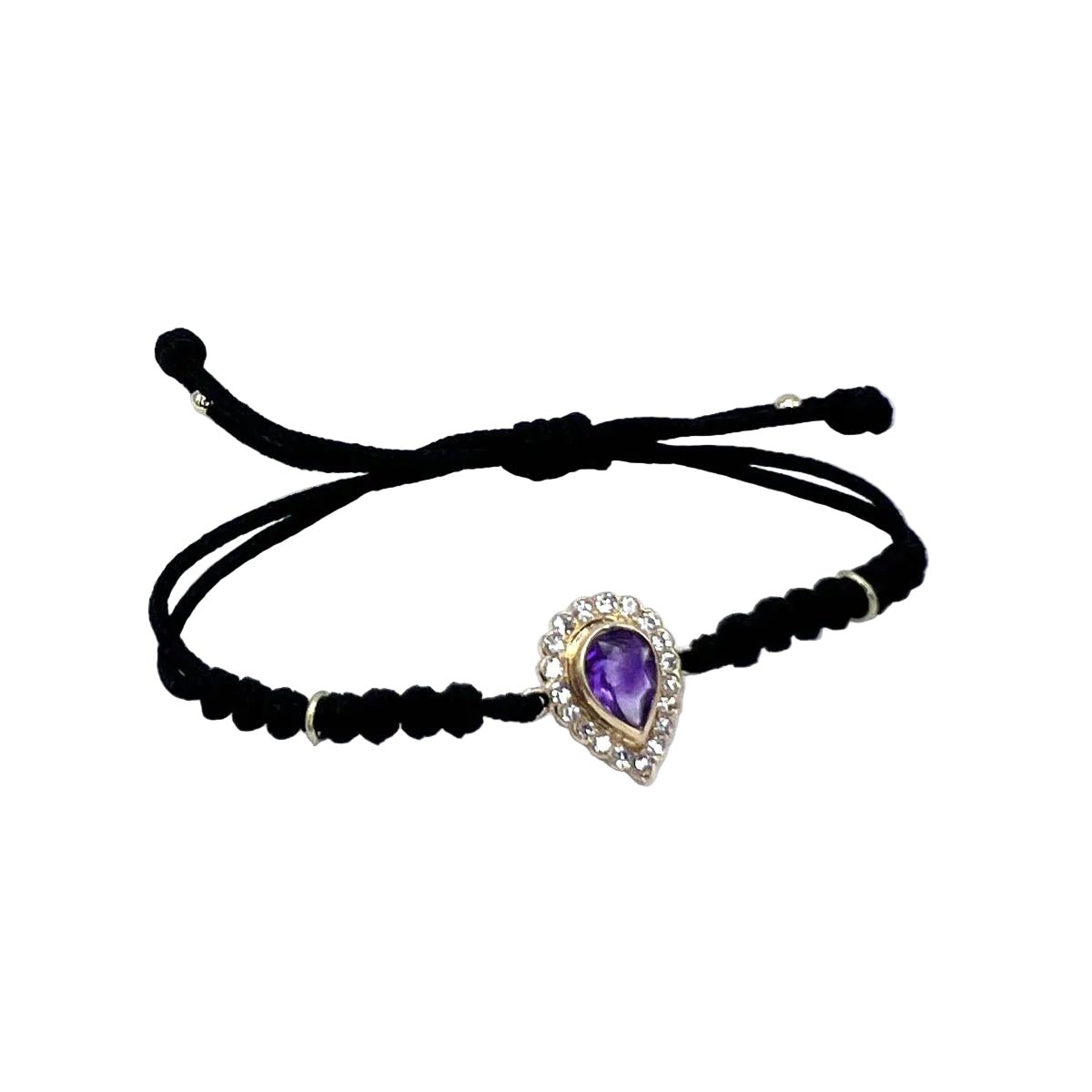 Bracelet Souple en or jaune, améthyste et diamants - Castafiore