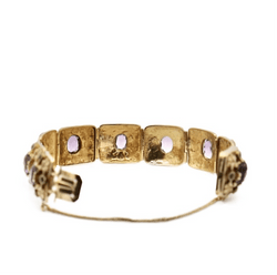 Bracelet Souple en or jaune, améthystes et turquoises - Castafiore