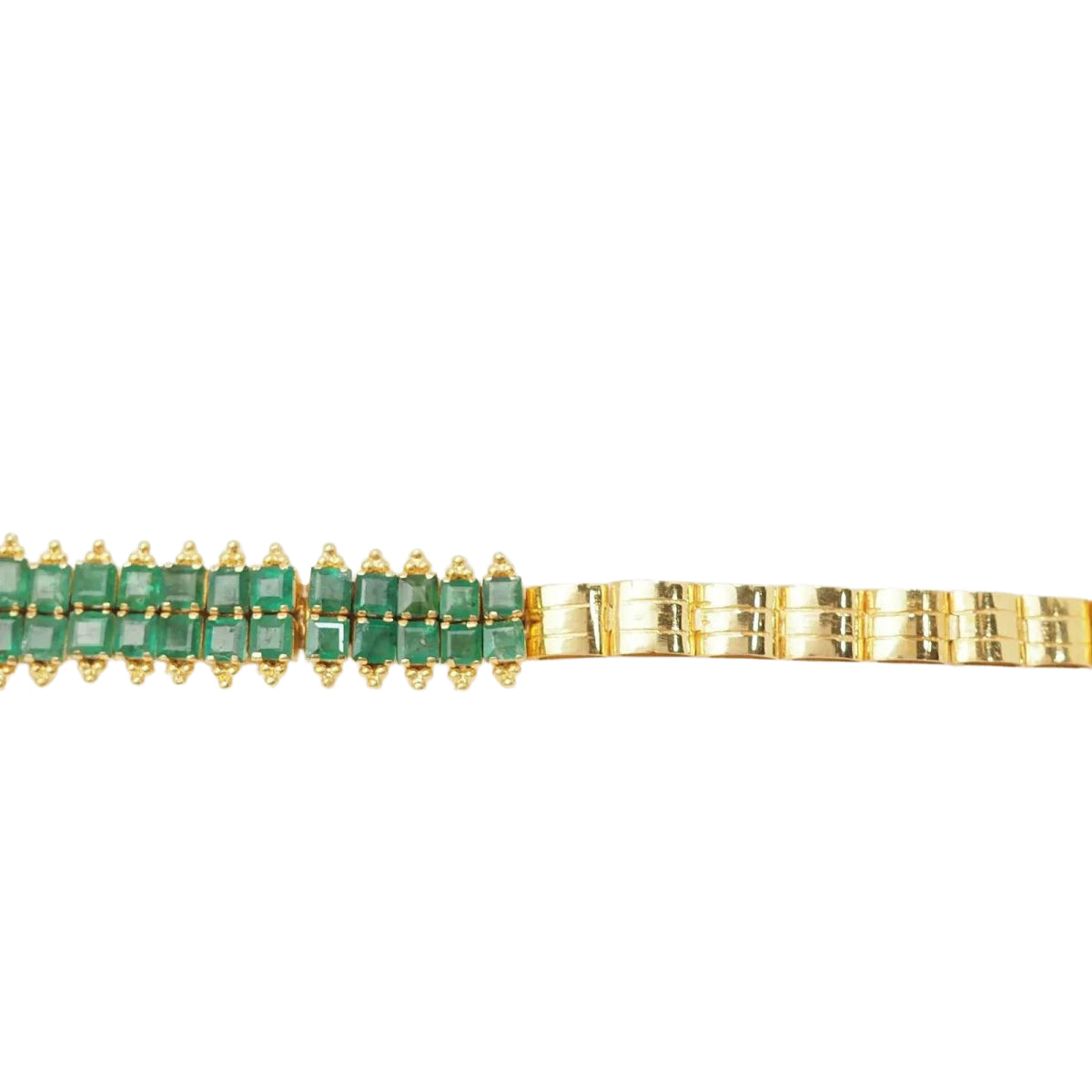 Bracelet souple en or jaune et émeraudes - Castafiore