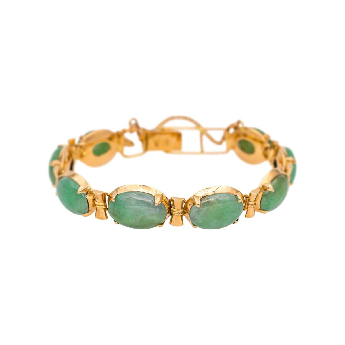 Bracelet Souple en or jaune et jade - Castafiore