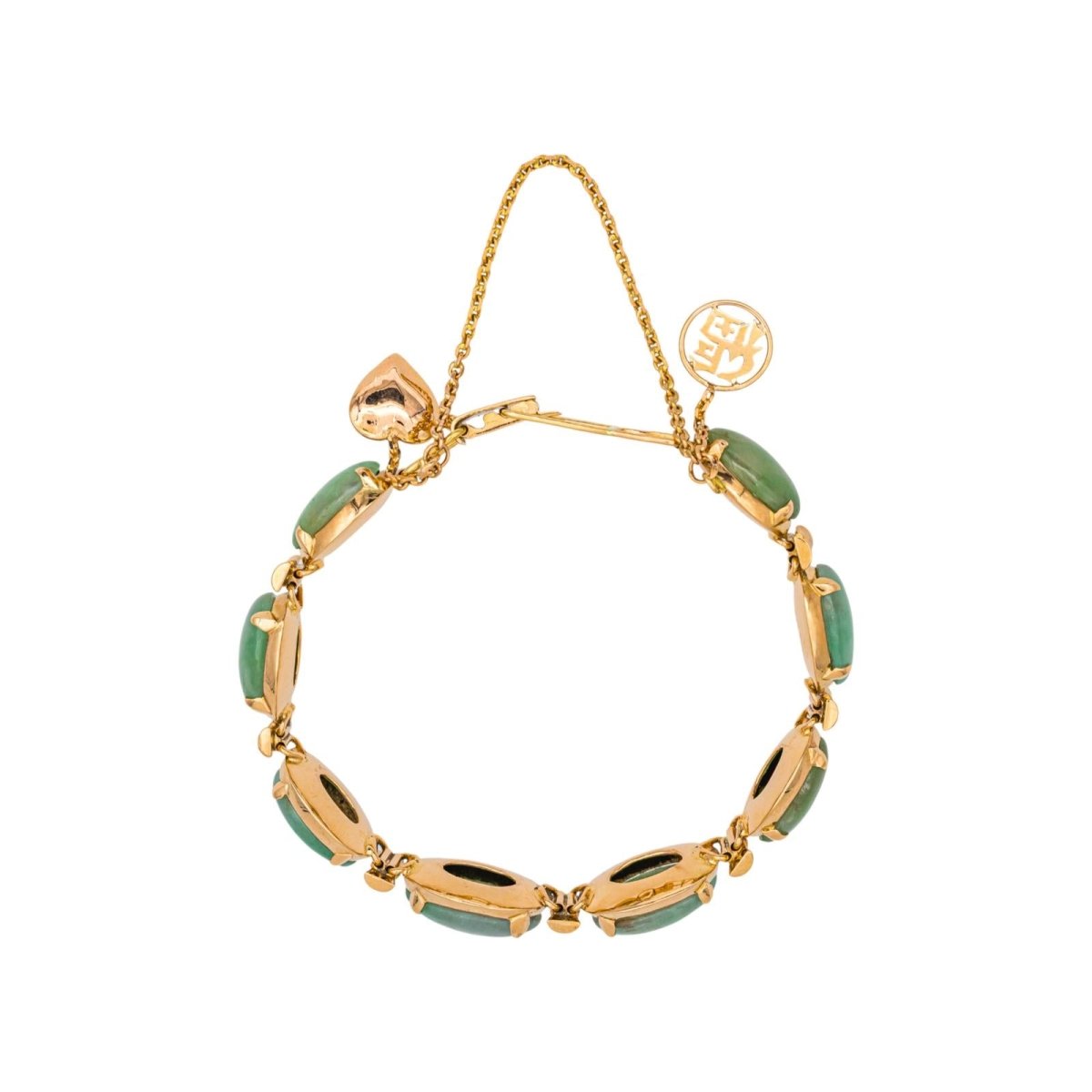 Bracelet Souple en or jaune et jade - Castafiore