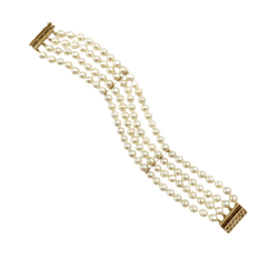 Bracelet Souple en or jaune et perles - Castafiore