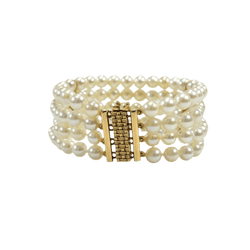Bracelet Souple en or jaune et perles - Castafiore