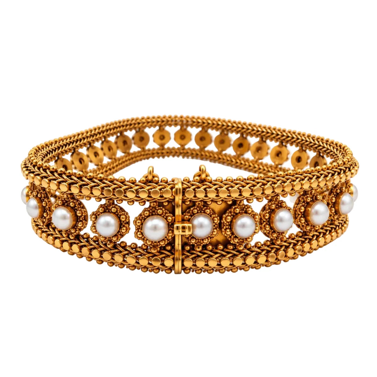 Bracelet Souple en or jaune et perles - Castafiore