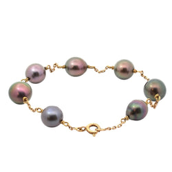 Bracelet Souple en or jaune et perles - Castafiore