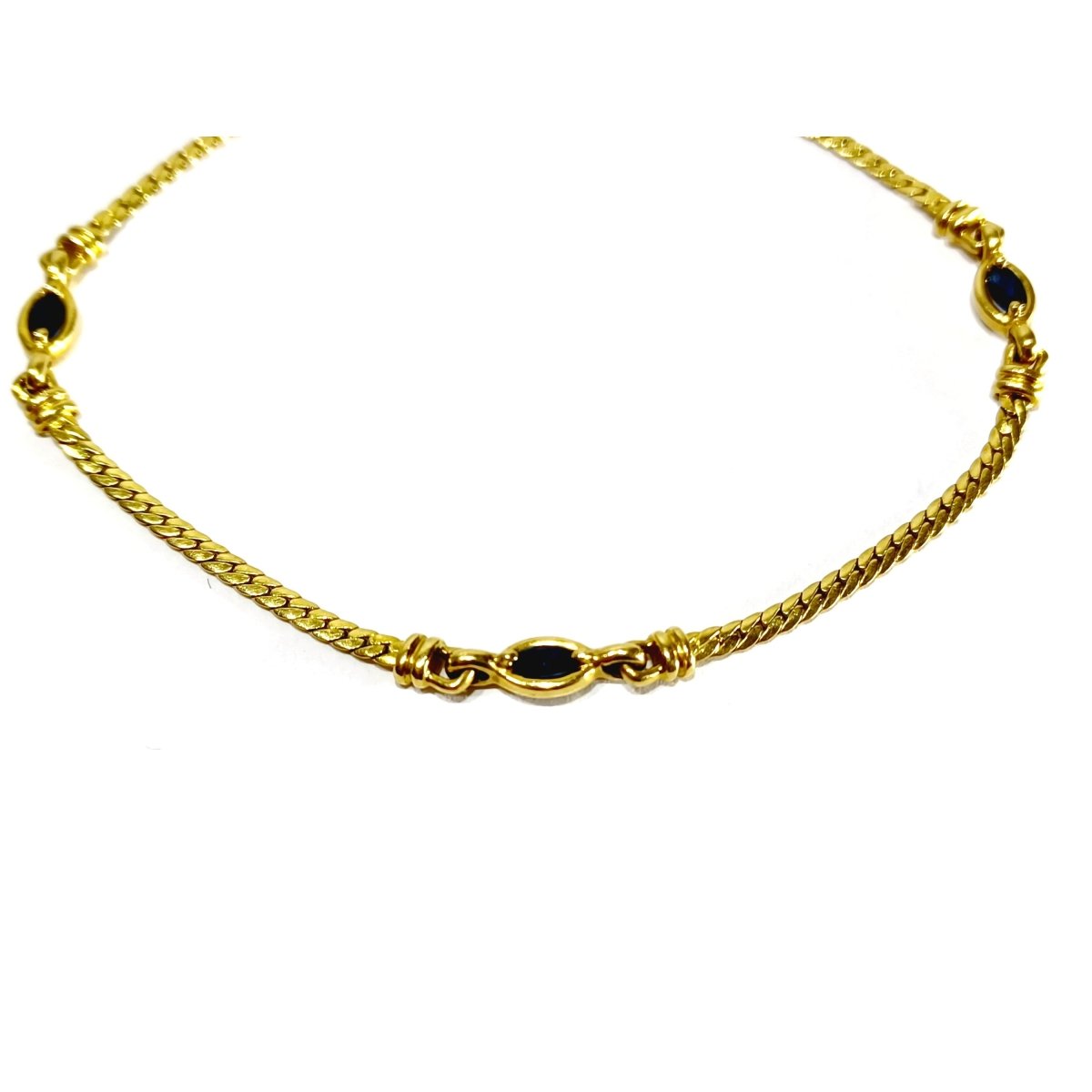 Bracelet souple en or jaune et saphirs - Castafiore