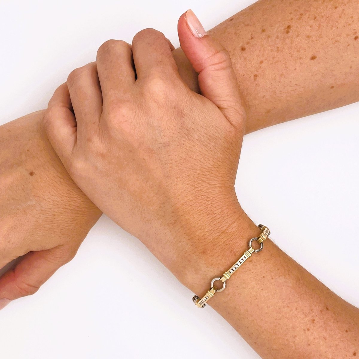 Bracelet Souple en or jaune, or blanc et diamants - Castafiore